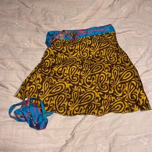 Sari wrap reversible skirt
